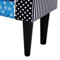 vidaXL Lavička, patchwork, modro biela