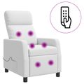vidaXL Masážne relaxačné kreslo Biela Látka