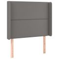 vidaXL Čelo postele so záhybmi sivé 103x16x118/128 cm umelá koža