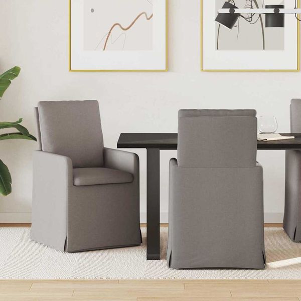 vidaXL Jedálenské stoličky 2 pcs Sivohnedá 57 x 67 x 98 cm látka
