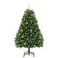 vidaXL Umelý Sklápací Vianočný Stromček Zelená 150 cm PVC a oceľ
