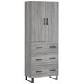 vidaXL Vysoká skrinka sivý dub sonoma 69,5x34x180 cm spracované drevo