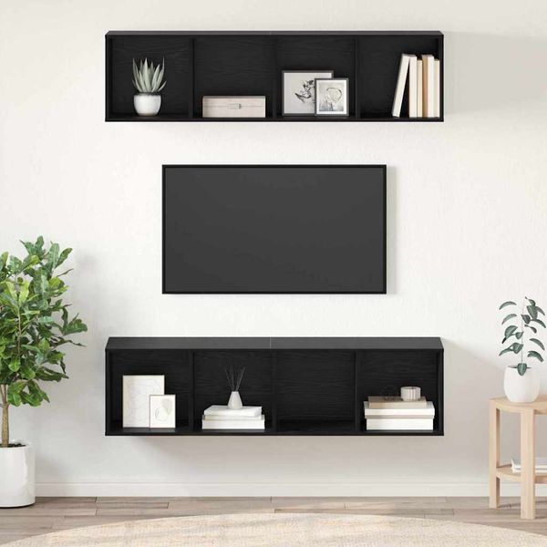 vidaXL Zostava TV skriniek 2 pcs Čierny dub 37 x 37 x 142,5 cm