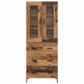 vidaXL Highboard 2 ks Staré drevo 69,5 x 34 x 180 cm Kompozitné drevo