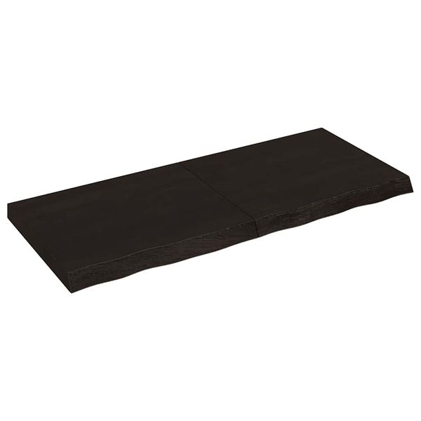 vidaXL Stolová doska tmavohnedá 120x50x(2-6) cm ošetrený dubový masív