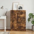 vidaXL Servírovacia skriňa so zásuvkou Dymový dub 66 x 34,5 x 87 cm
