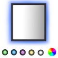 vidaXL Kúpeľňové zrkadlo s LED, sivé 40x8,5x37 cm, akryl
