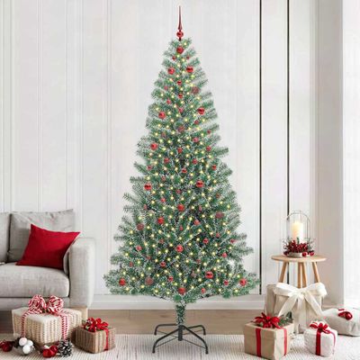 vidaXL Umelý vianočný stromček, snehom obalený, s LED svetlom 240 cm