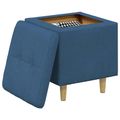vidaXL Ottoman s Úložným Priestorom Modrá 40 x 40 x 45 cm látka