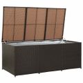 vidaXL Záhradný úložný box hnedý 180x90x70 cm polyratanový