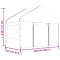 vidaXL Altánok so strechou, biely 20,07x4,08x3,22 m, polyetylén