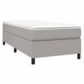 vidaXL Posteľný rám s boxspringom bledosivý 100x200 cm látka
