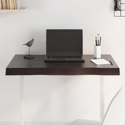 vidaXL Stolová doska tmavohnedá 80x60x(2-6)cm ošetrený masív hrany
