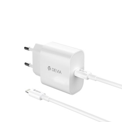 Devia wall charger Smart PD GaN 30W 1x USB-C white + cable USB-C - Lightning