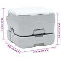 vidaXL Kempingové WC Šedý a biely 41,5 x 36,5 x 30 cm Polyetylén