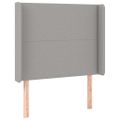 vidaXL Čelo postele s LED bledosivé 83x16x118/128 cm látka