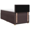 vidaXL Posteľ boxspring s matracom Tmavohnedá 90 x 190 cm Látka