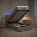 vidaXL Ottoman posteľ s matracom a LED Svetlosivá 80 x 200 cm Látka