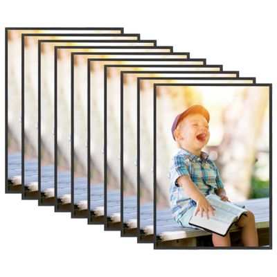 vidaXL Fotorámiky na stôl, koláž 10 ks, čierne 15x21 cm, MDF