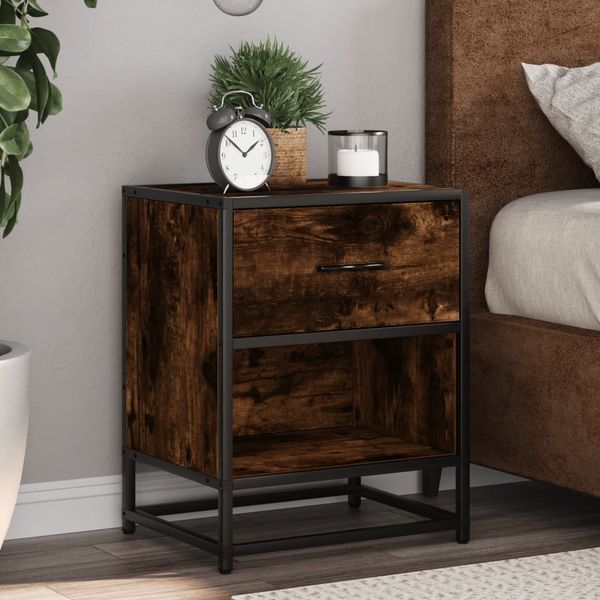 vidaXL Nočný stolík dymový dub 40x31x50 cm kompozitné drevo