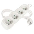 Predlžovací kábel 1,5 m / 4 zásuvky / biely / PVC / 1 mm2