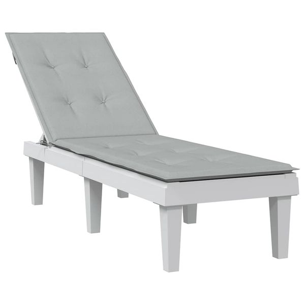 vidaXL Vankúš na lehátko svetlosivá melanž (75+105) x 50 x 4 cm látka