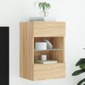 vidaXL TV nástenná skrinka s LED svetlami dub sonoma 40x30x60,5 cm