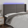 VidaXL Čelo postele sivé 163x16x118/128 cm umelá koža