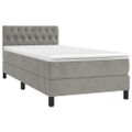vidaXL Posteľný rám boxsping s matracom bledosivý 90x190 cm zamat