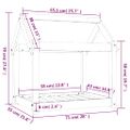 vidaXL Posteľ pre psa sivá 71x55x70 cm borovicový masív