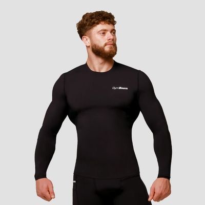 Kompresné tričko s dlhým rukávom Mid Black - GymBeam, veľkosť XXL