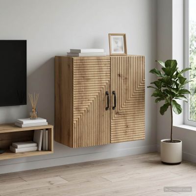 vidaXL Nástenná skrinka 59 x 31 x 60 cm Kompozitné drevo Dub artisan