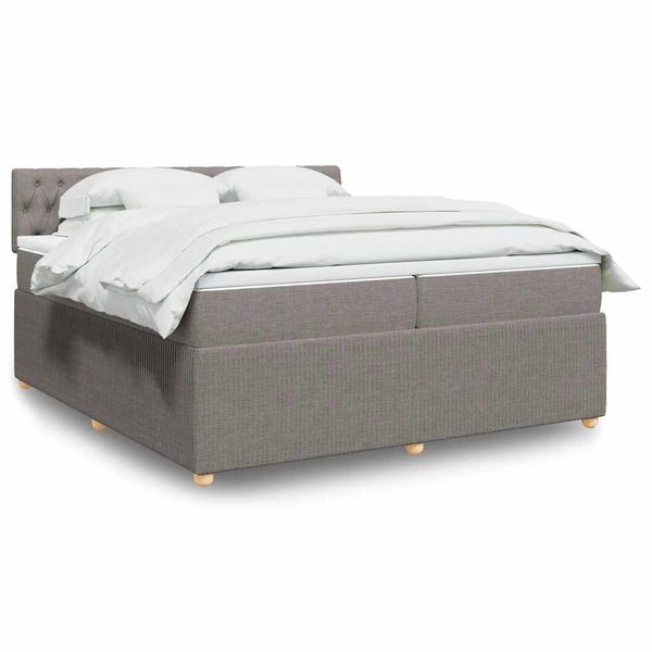 vidaXL Boxspring posteľ s matracom sivohnedý 200x200 cm látka