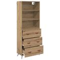 vidaXL Highboard Remeselný dub 69,5 x 34 x 180 cm Kompozitné drevo