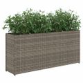 vidaXL Záhradný kvetináč s 2 nádobami sivý 90x20x40 cm polyratan