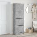 vidaXL Botník so 4 výklopnými zásuvkami betónový sivý 60x34x187,5 cm