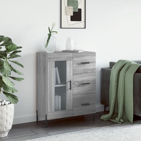 vidaXL Komoda sivý dub sonoma 69,5x34x90 cm kompozitné drevo