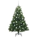 vidaXL Umelý vianočný stromček s 150 LED-i Zelená 150 cm PE a PVC