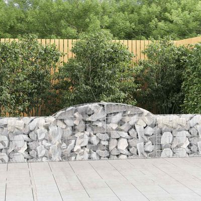 vidaXL Oblúkový gabionový kôš 9 ks 300x30x60/80 cm pozinkované železo