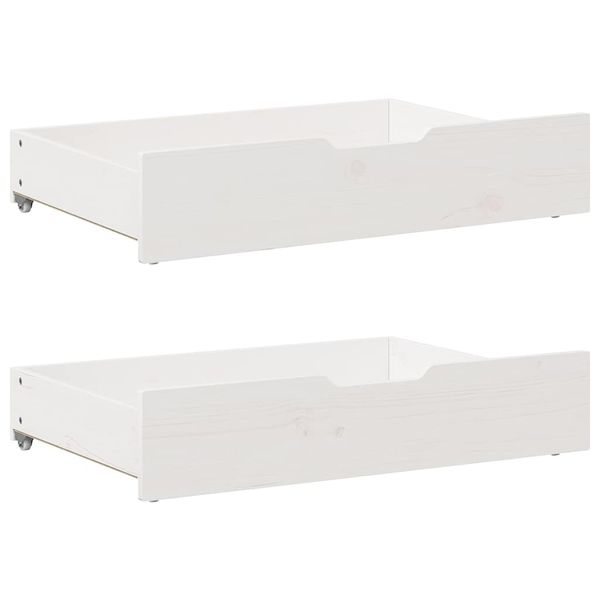 vidaXL Zásuvky pod posteľ 2 ks biele 85x55x17 cm masívna borovica