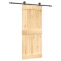 vidaXL Posuvné dvere Prírodná a čierna 85 x 210 cm