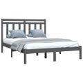 vidaXL Posteľný rám sivý masívne borovicový masív 140x190 cm