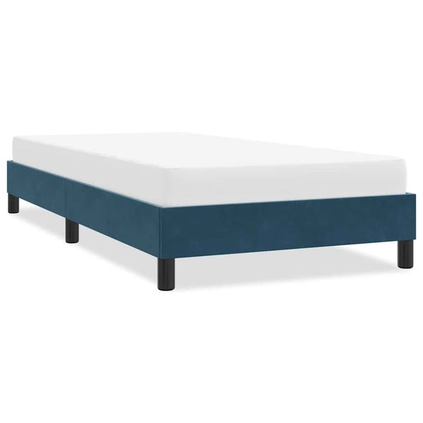 vidaXL Rám postele bez matraca Tmavomodrá 100x210 cm Zamat