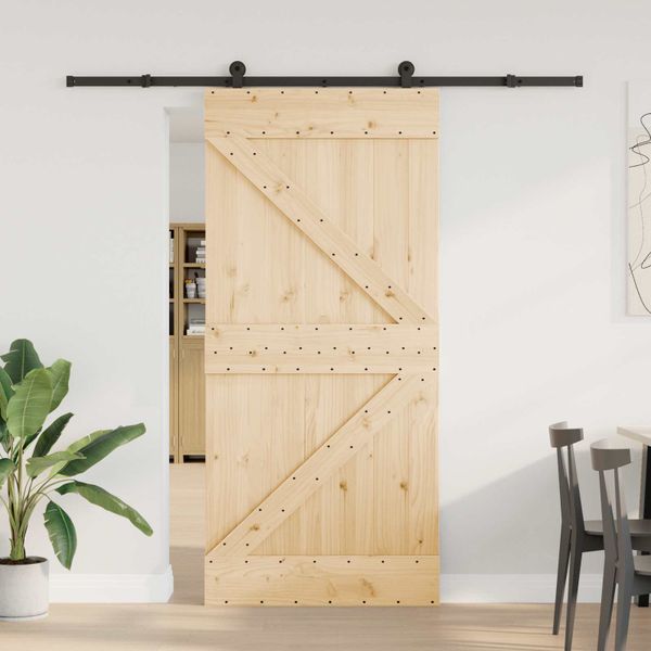 vidaXL Posuvné dvere NARVIK Prírodná a čierna 95 x 210 cm (213,5 cm)