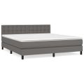 vidaXL Boxspring posteľ s matracom sivá 180x200 cm umelá koža