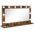 vidaXL Toaletné zrkadlo Dymová dub 80 x 45 x 18 cm Obdĺžnikový