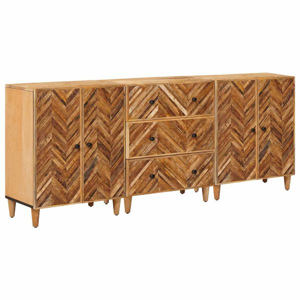 vidaXL Úložné skrine 3 pcs Hnedá 60 x 33,5 x 75 cm Masívne mango drevo