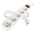 Predlžovací kábel 3 m / 5 zásuviek / s vypínačom / biely / PVC / 1,5 mm2