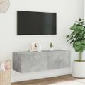 vidaXL TV nástenná skrinka s LED svetlami betónovo sivá 100x35x31 cm