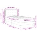 vidaXL Rám postele s matracom Svetlosivá 100 x 200 cm Látka